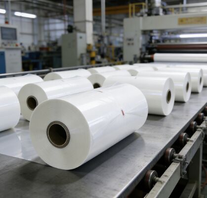 Película de laminación térmica PET a prueba de humedad con adhesivo activado por calor y acabado brillante para envases