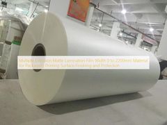 Película de laminación mate de extrusión múltiple, ancho de 0 a 2200 mm, material para acabado y protección de superficies de impresión y embalaje
